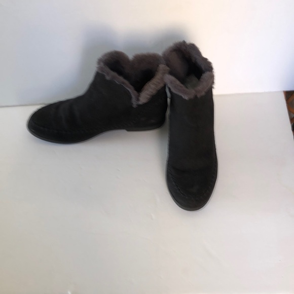 Old Navy suede & fur black booties size 9 - Picture 1 of 12